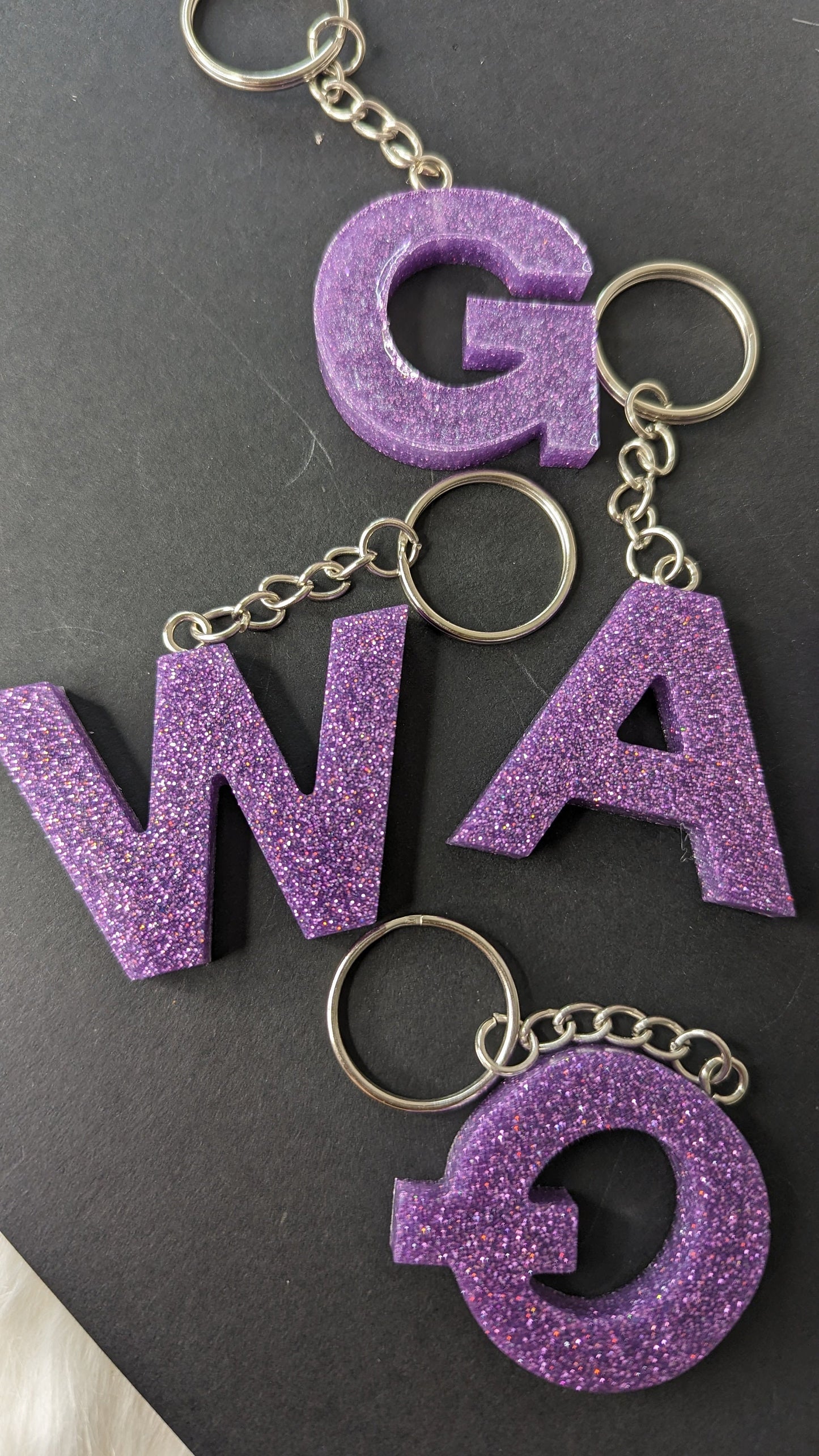 Lavender Letter Keychain