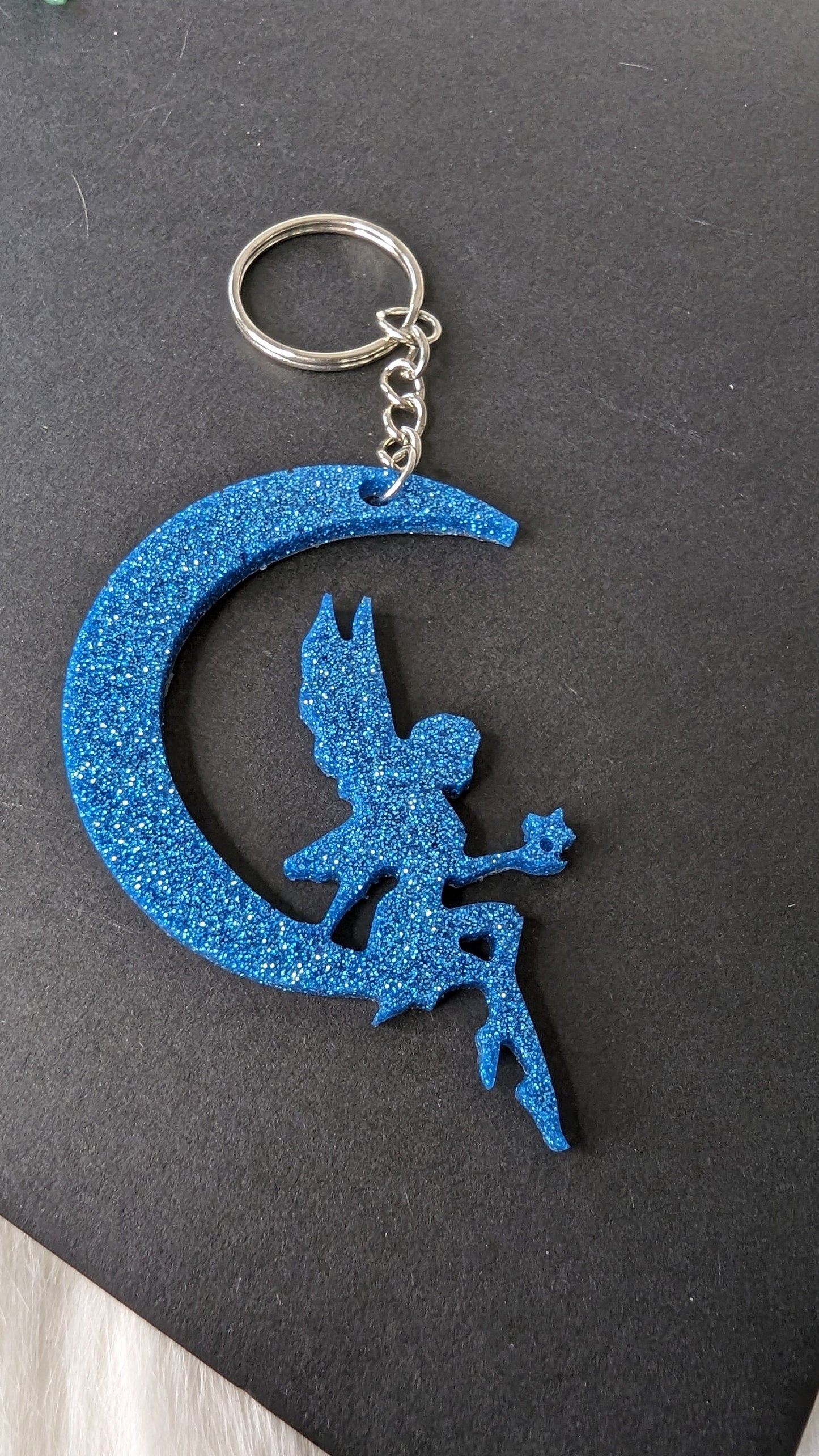 Fairy on a Moon Keychain