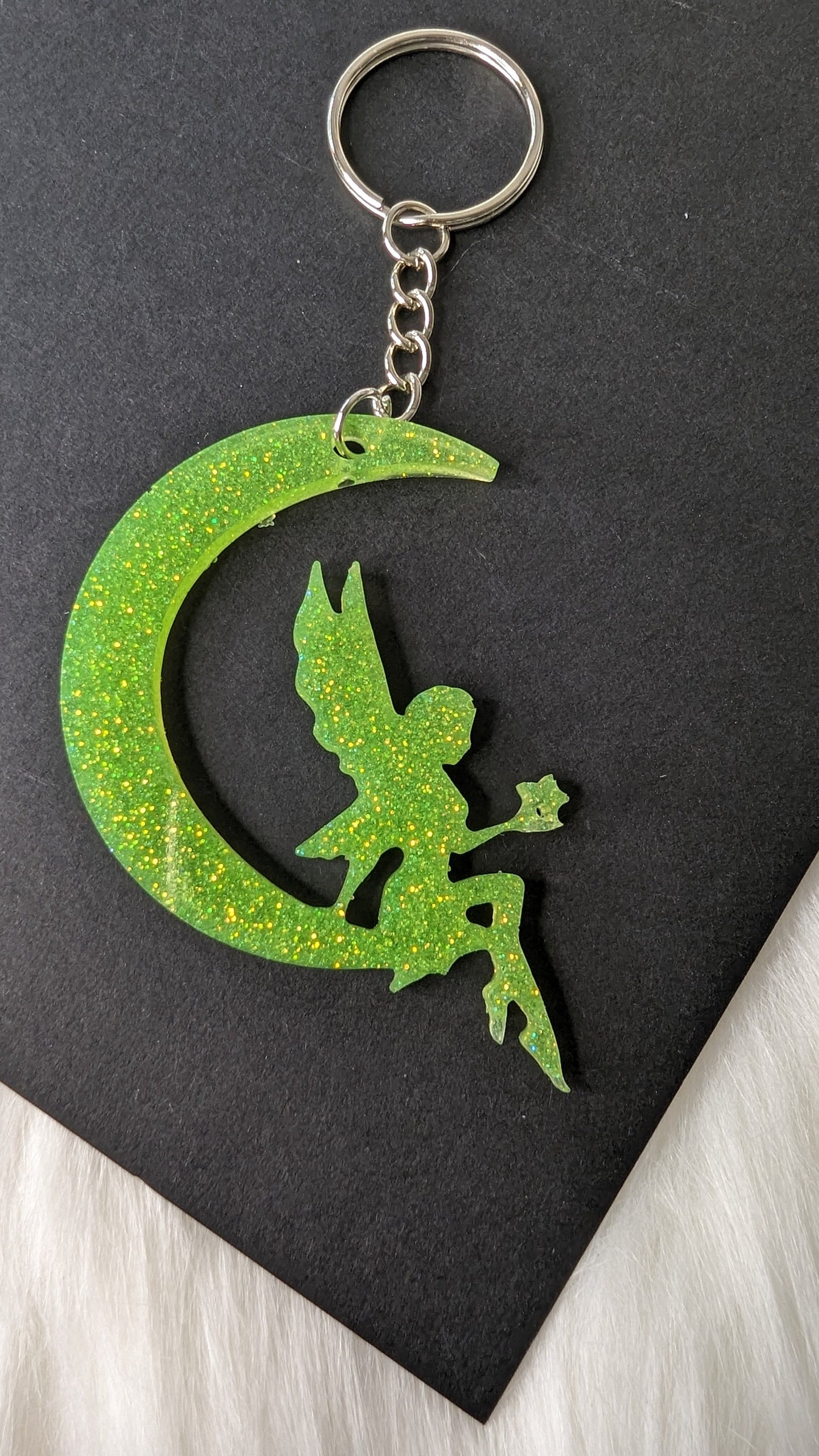 Fairy on a Moon Keychain