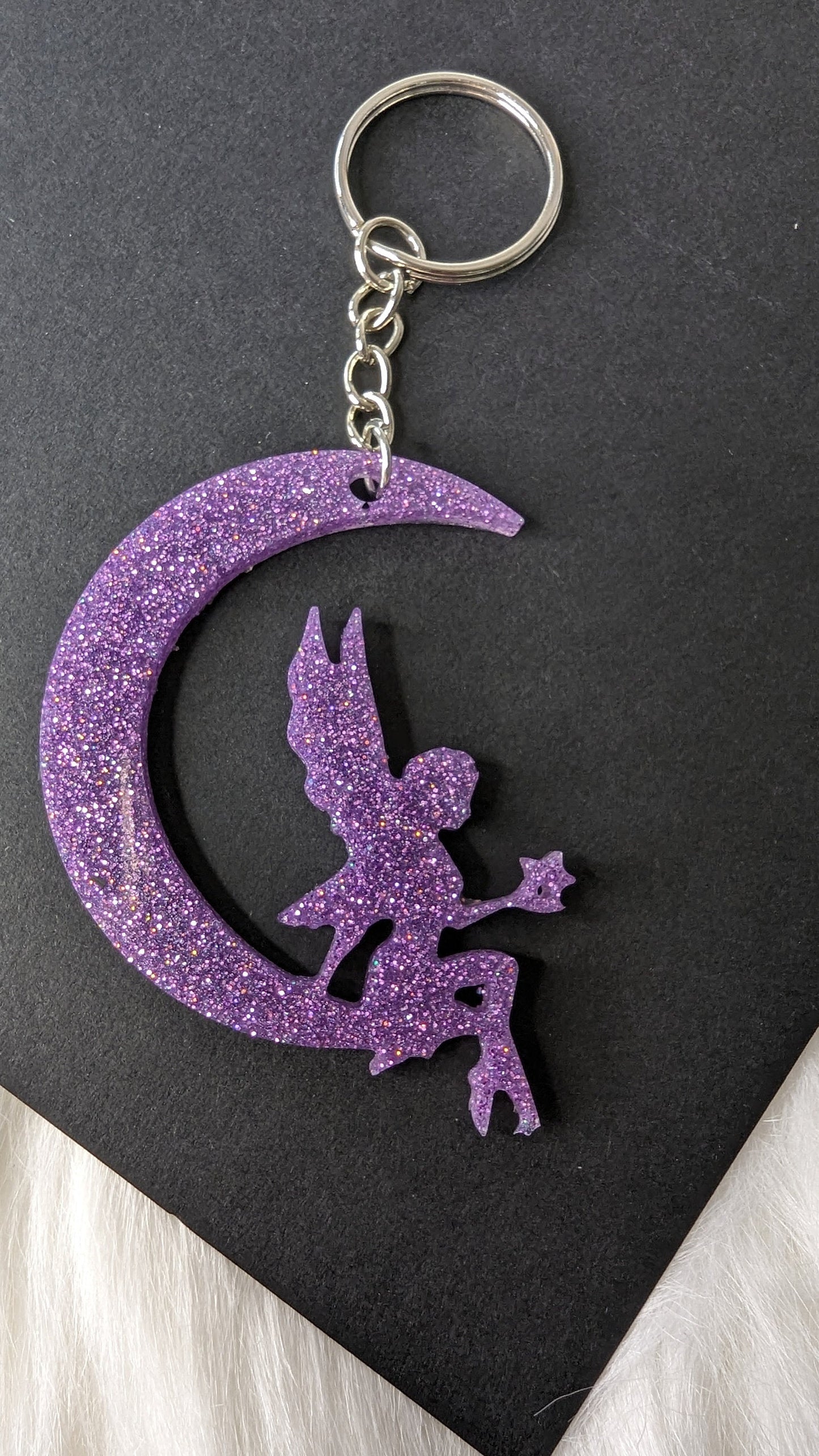 Fairy on a Moon Keychain