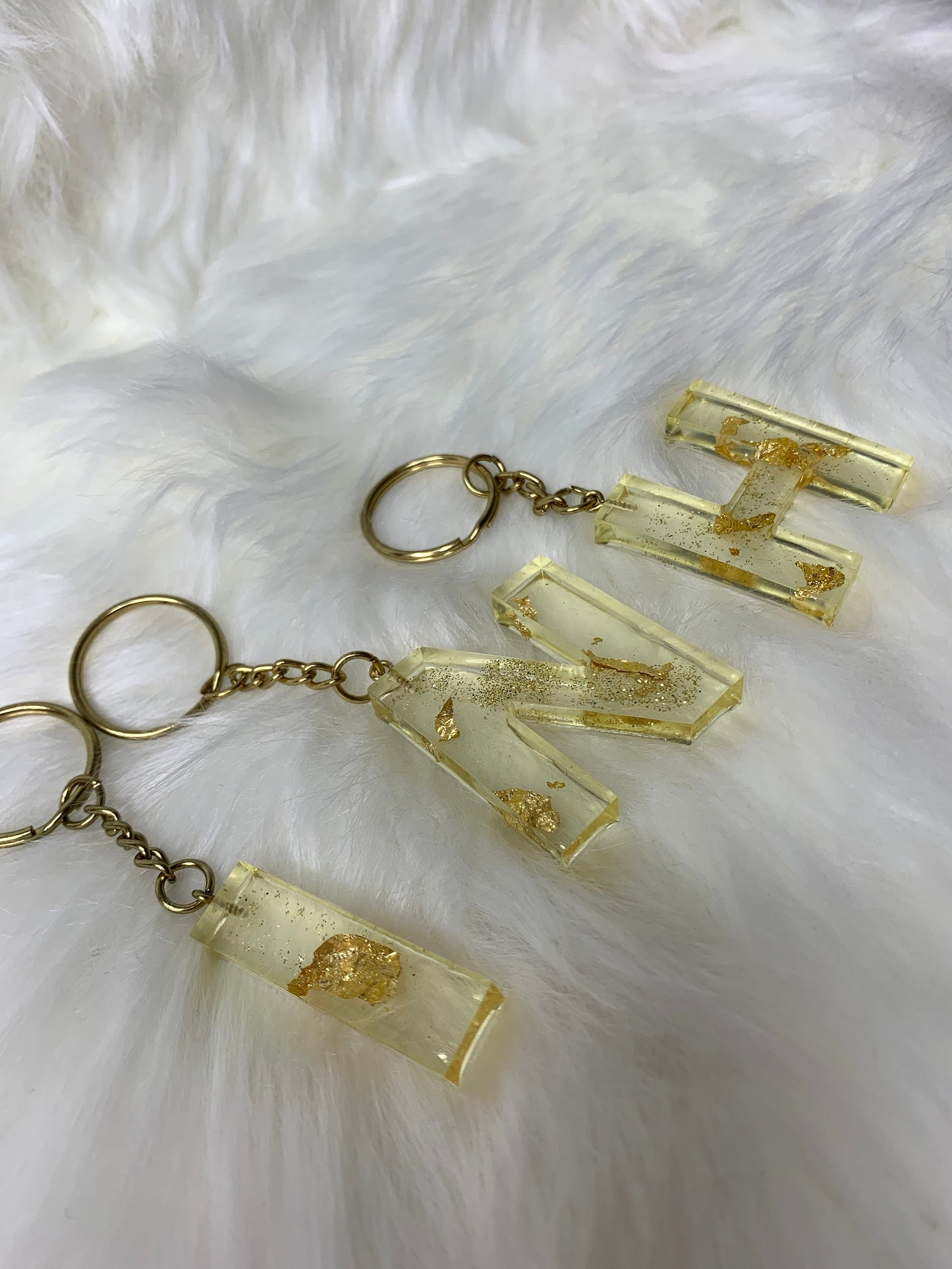 Gold Flake Letter Keychain