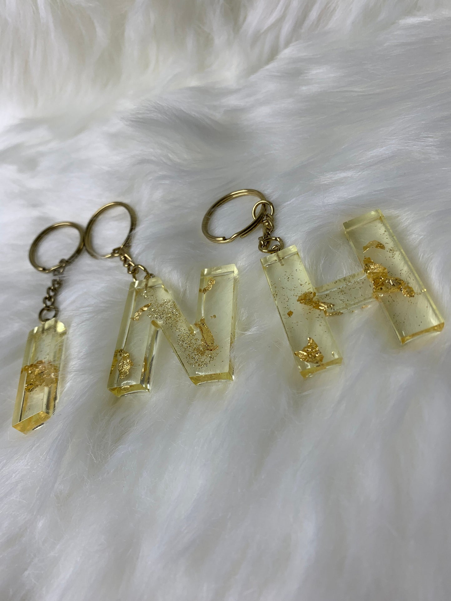 Gold Flake Letter Keychain