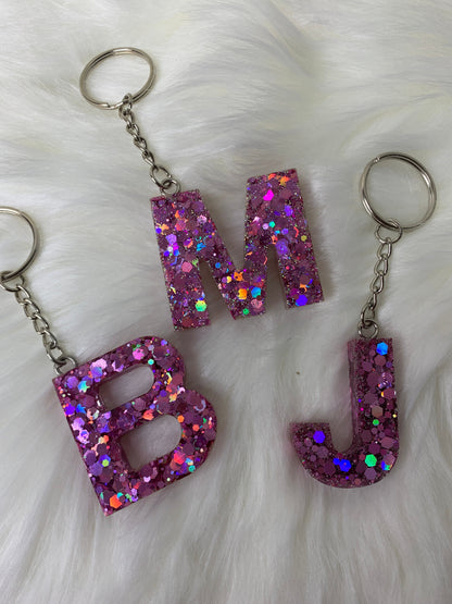 Chunky Pink Letter Keychain