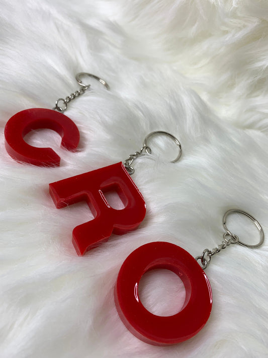 Red Letter Keychain