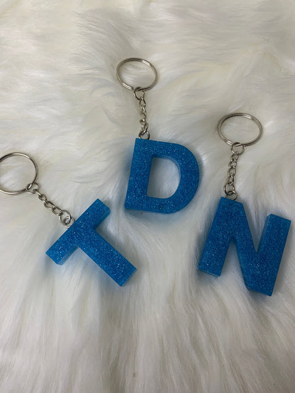 Light Blue Letter Keychain