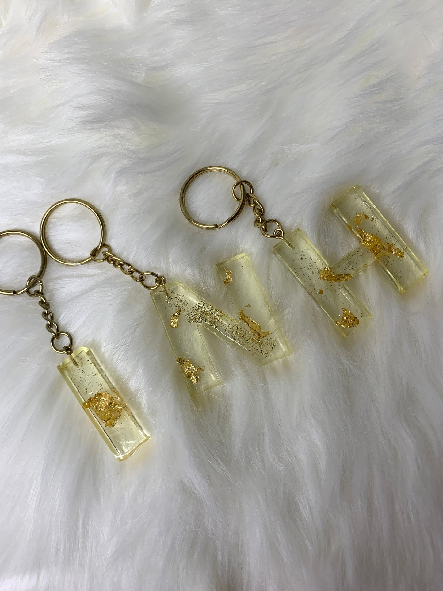 Gold Flake Letter Keychain