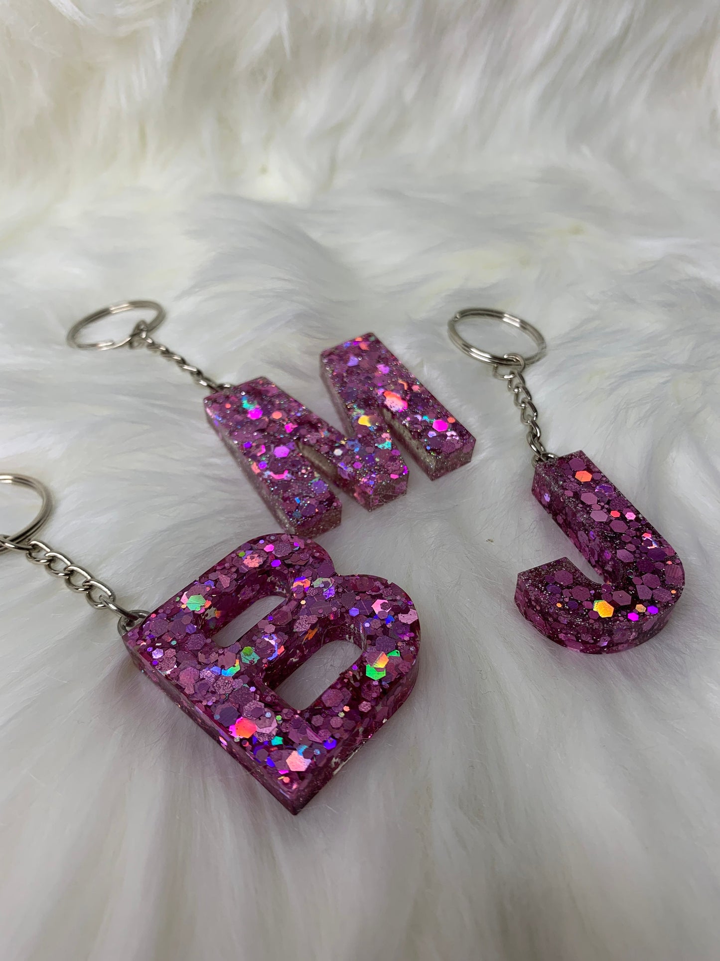 Chunky Pink Letter Keychain