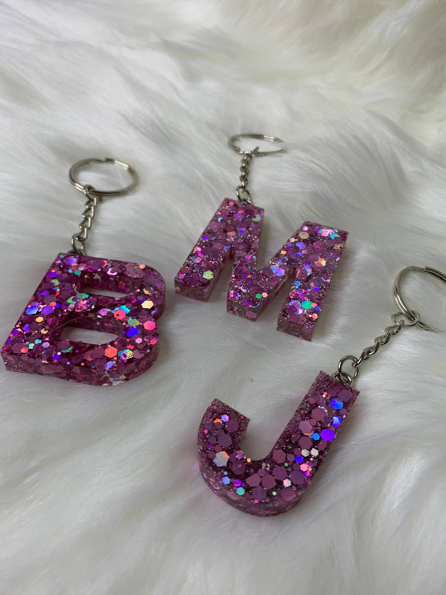 Chunky Pink Letter Keychain