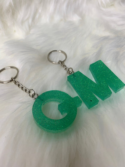 Sea Foam Green Letter Keychain