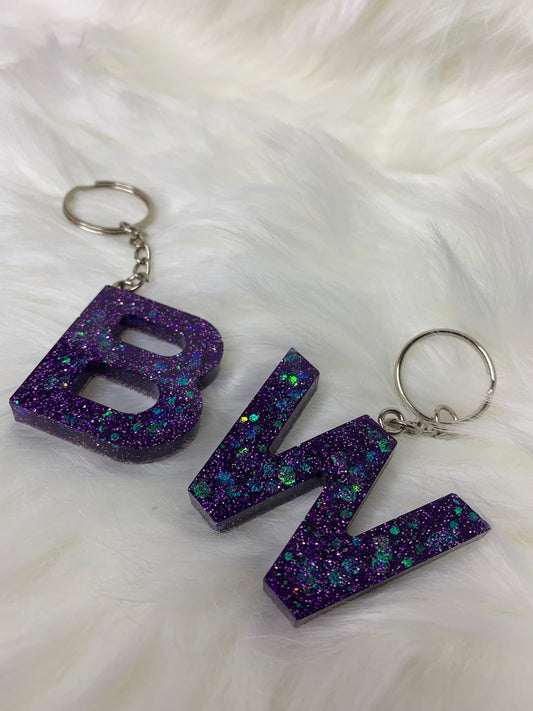 Purple Letter Keychain