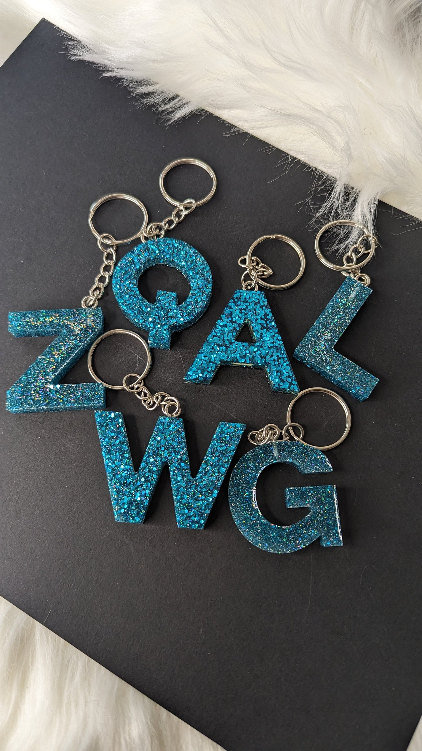 Turquoise Letter  Keychain