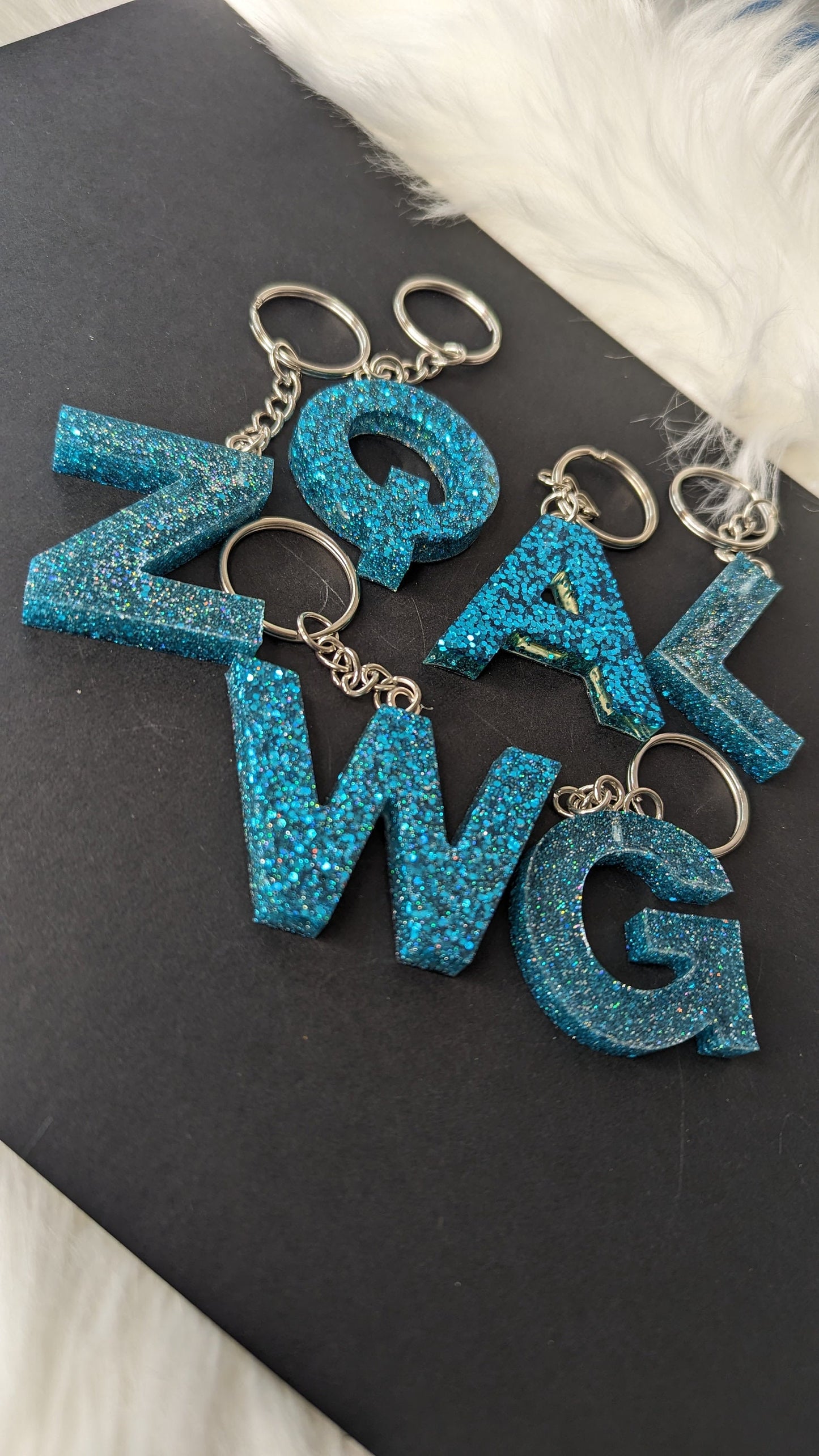 Turquoise Letter  Keychain