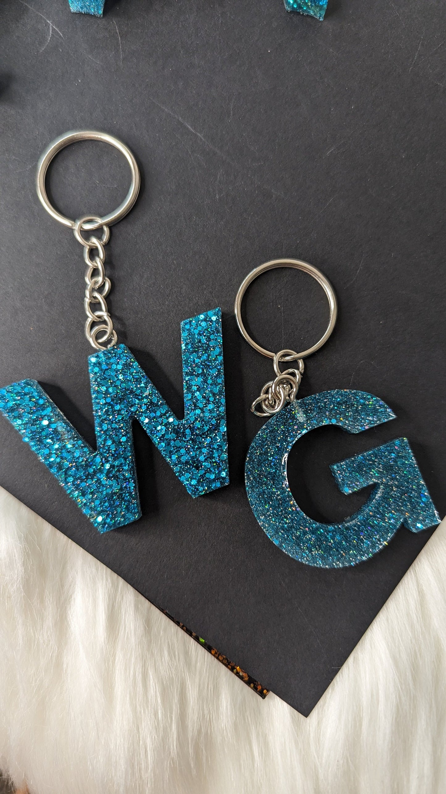 Turquoise Letter  Keychain